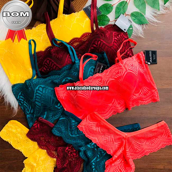 Lingerie de renda Várias Cores Com Bojo