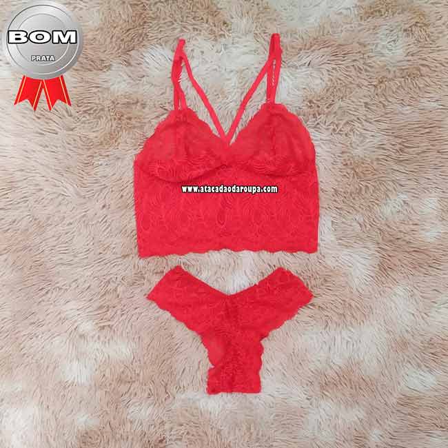Lingerie Sem Bojo Cropped Renda Gladiador