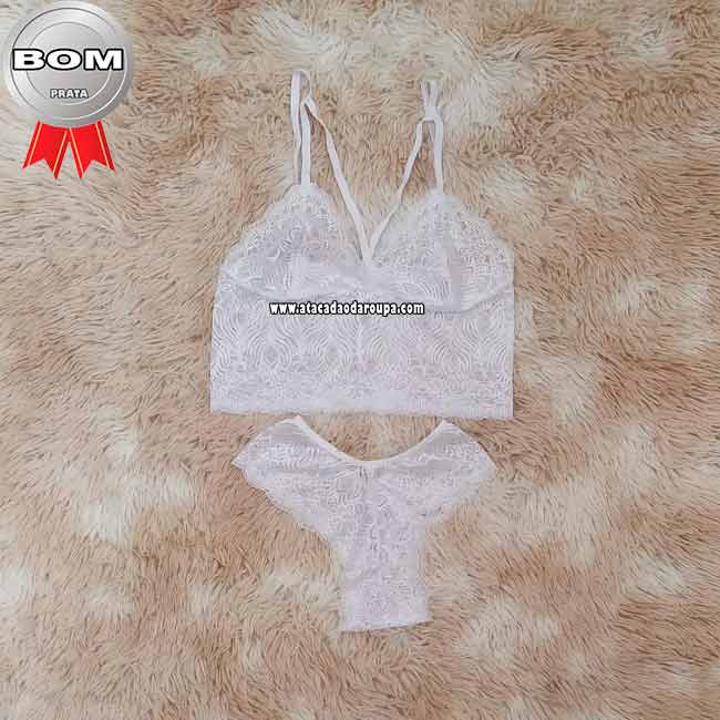 Lingerie Sem Bojo Cropped Renda Gladiador