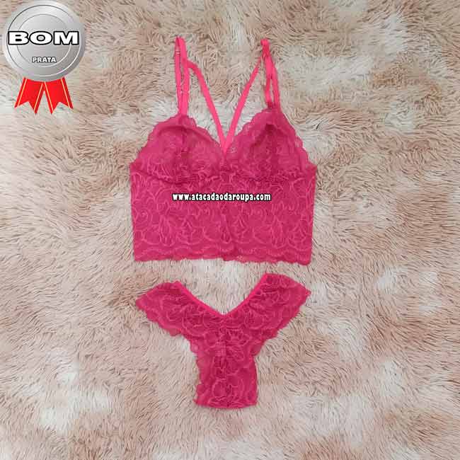 Lingerie Sem Bojo Cropped Renda Gladiador