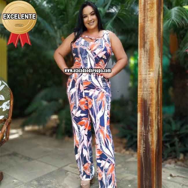 Macacão Longo Plus Size Suplex Fit GG