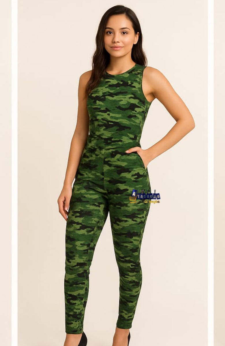 Macacão Longo Feminino Estampado Básico