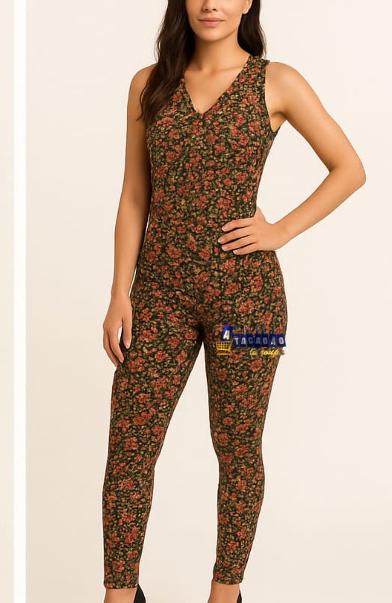 Macacão Longo Feminino Estampado Básico