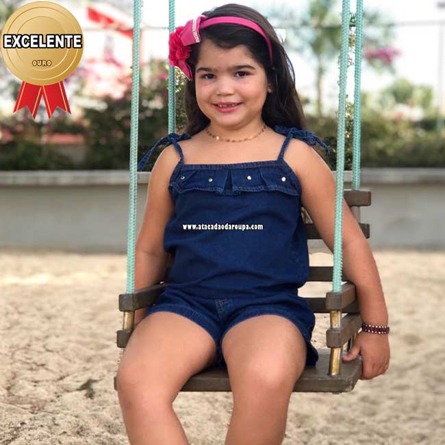 Macaquinho Jeans Infantil