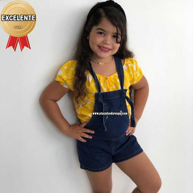 Macaquinho Jeans Infantil