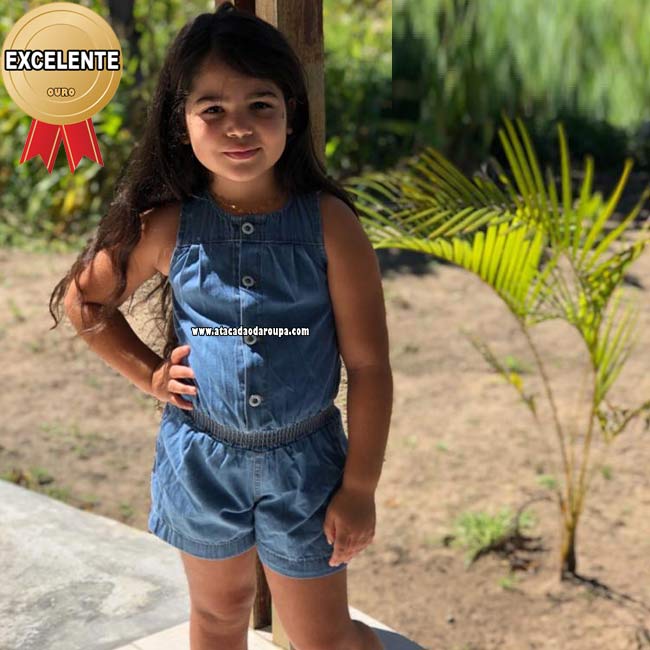 Macaquinho Jeans Infantil
