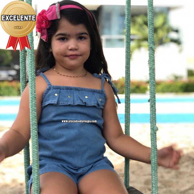 Macaquinho Jeans Infantil