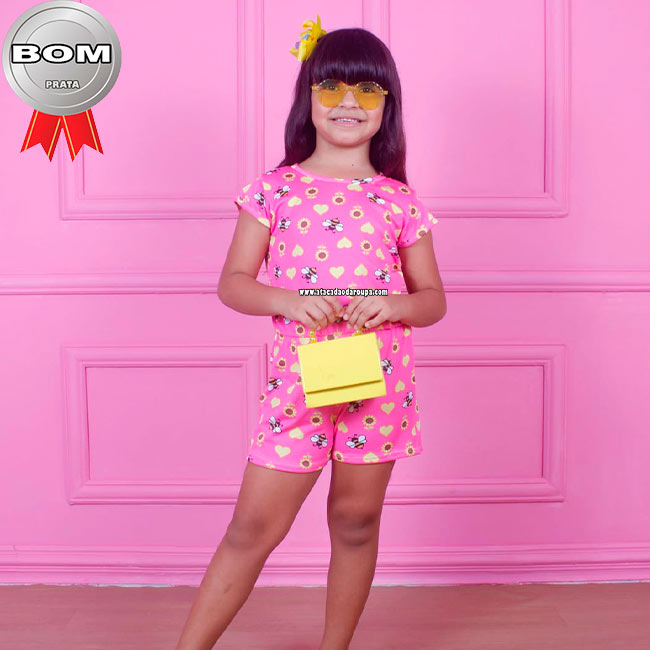 Macaquinho Infantil Malha Leila P/M/G 4 a 8 Anos