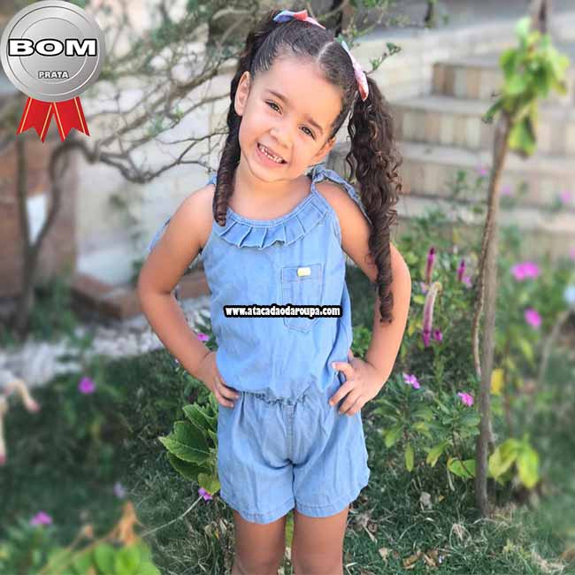 Macaquito Infantil Jeans 2 a 4 Anos