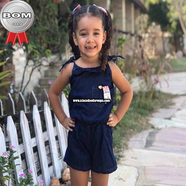 Macaquito Infantil Jeans 2 a 4 Anos