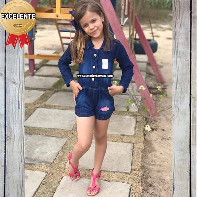 Macaquinho Jeans Infantil