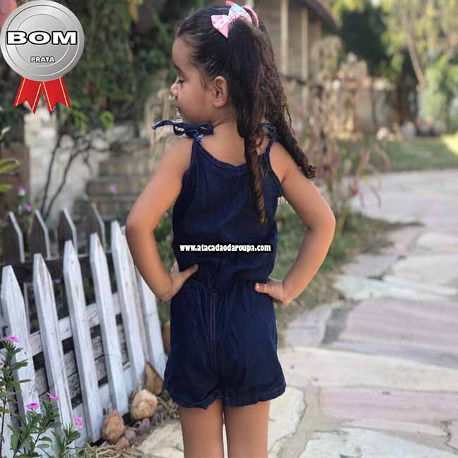 Macaquito Infantil Jeans 2 a 4 Anos