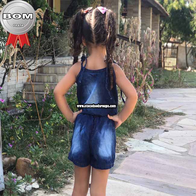 Macaquito Infantil Jeans 2 a 4 Anos