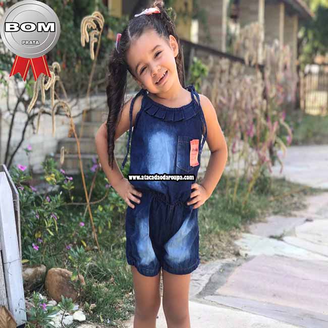 Macaquito Infantil Jeans 2 a 4 Anos