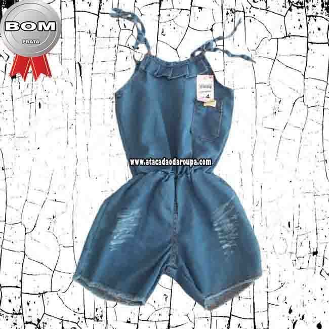 Macaquito Infantil Jeans 2 a 4 Anos