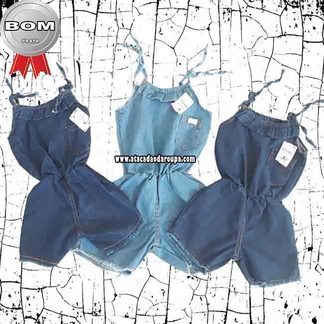 Macaquito Infantil Jeans 2 a 4 Anos