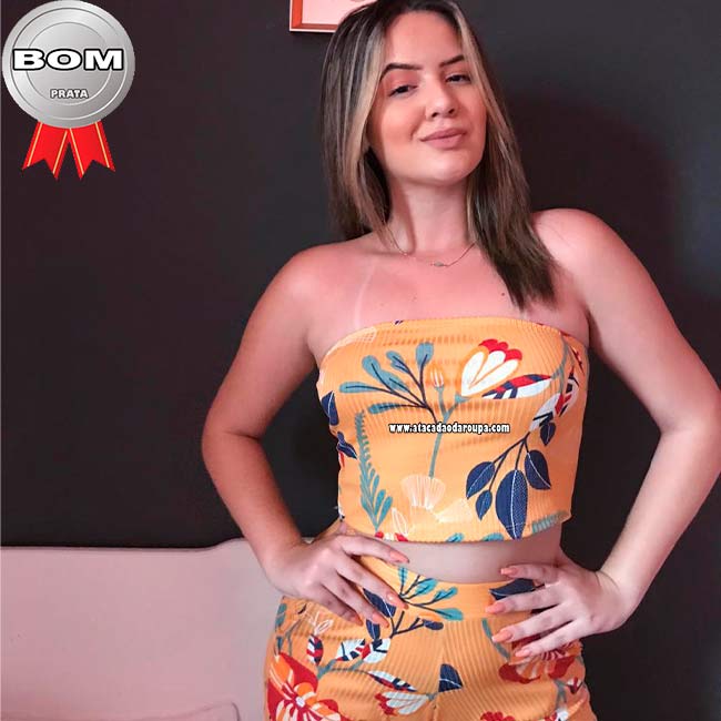 Conjunto Estampado Malha Canelada M