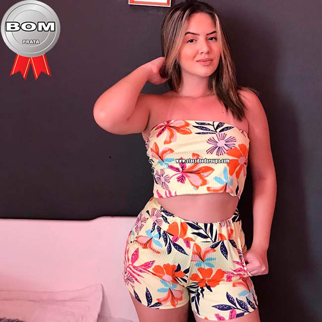 Conjunto Estampado Malha Canelada M