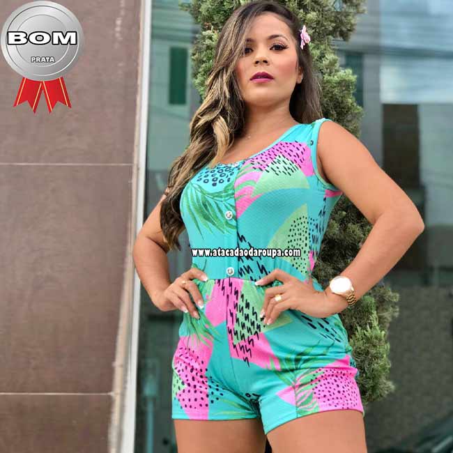 Macaquinho Estampado Malha Cloquê Juvenil G