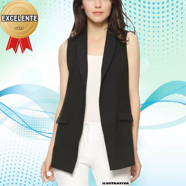 Maxi Colete Bengaline Feminino M