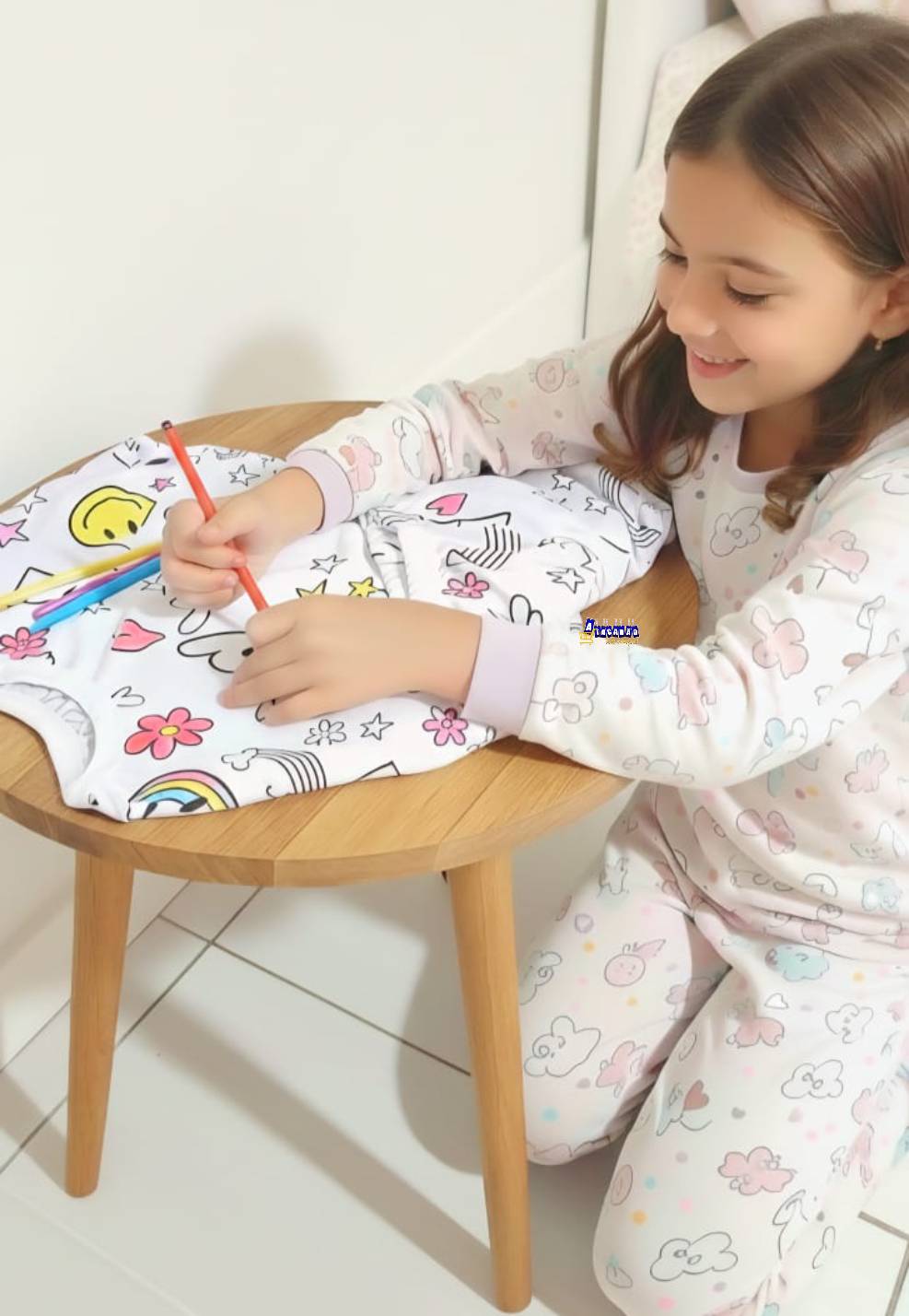 Pijama De Colorir Manga Longa Feminino