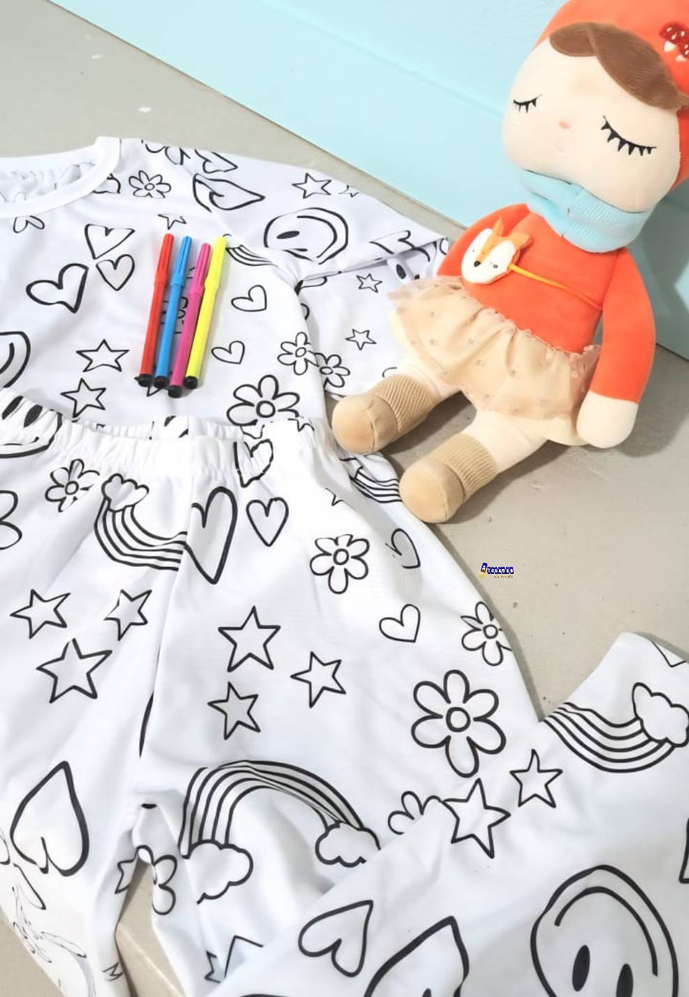 Pijama De Colorir Manga Longa Feminino
