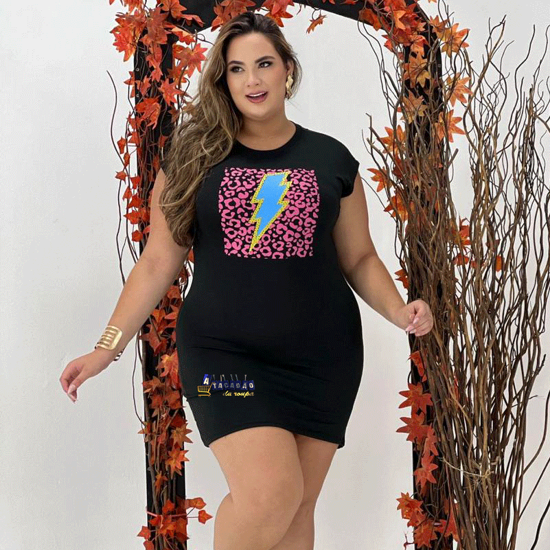 Vestido Plus Size Com Estampas