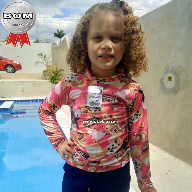 Blusa Infantil Manga Longa Proteção Uv