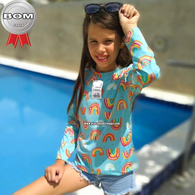 Blusa Infantil Manga Longa Proteção Uv