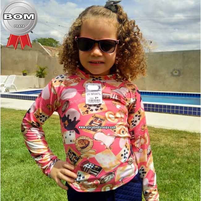Blusa Infantil Manga Longa Proteção Uv