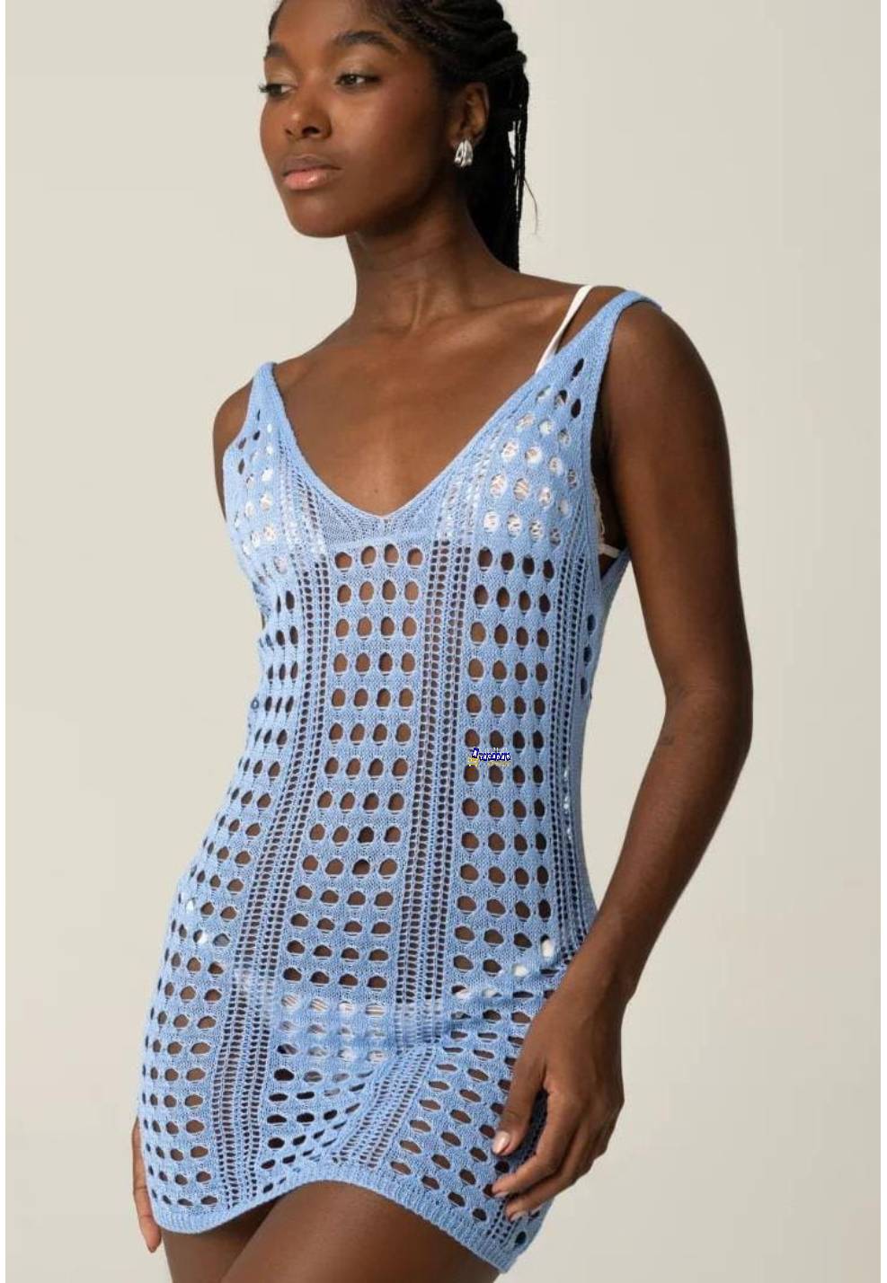 Vestido Curto Tricot Saída de Praia