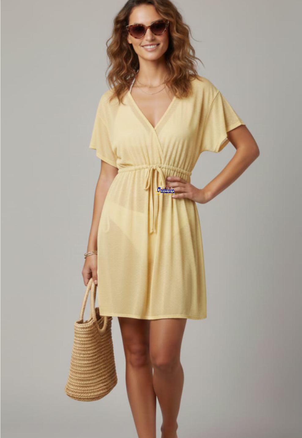 Vestido Saída de Praia Com Amarração