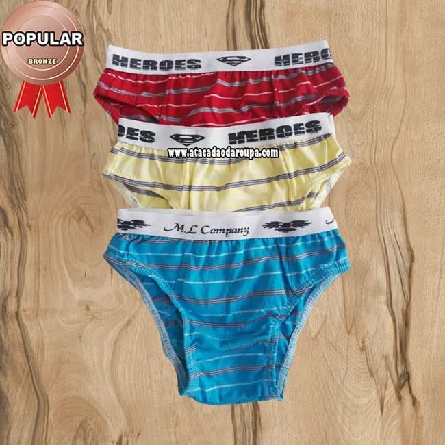Cueca Infantil Listrada 1 a 2 Anos