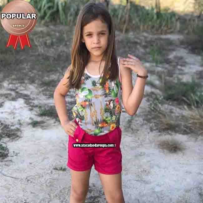 Shortinhos Brim Colorido Infantil 4 a 6 Anos