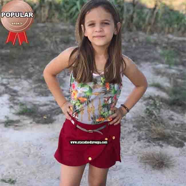 Shortinhos Brim Colorido Infantil 4 a 6 Anos