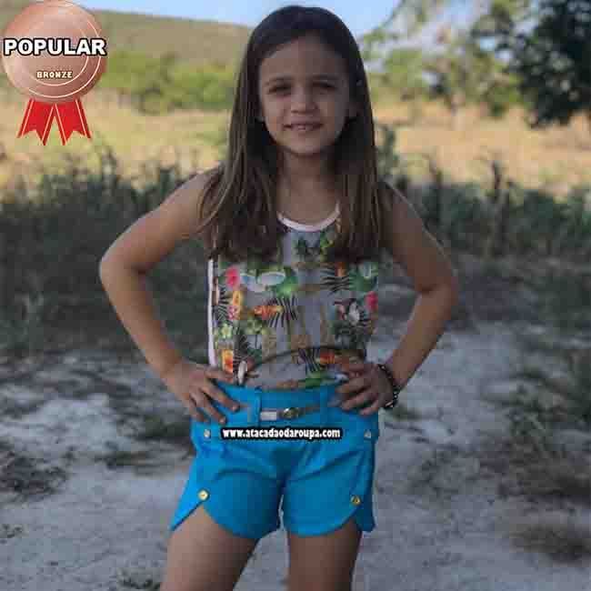 Shortinhos Brim Colorido Infantil 4 a 6 Anos