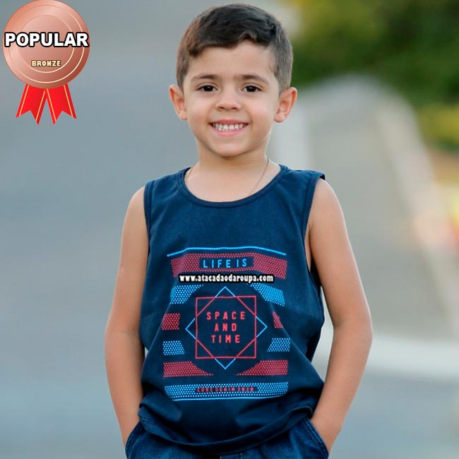 Regata Infantil Algodão Fio 30 1 a 8 Anos
