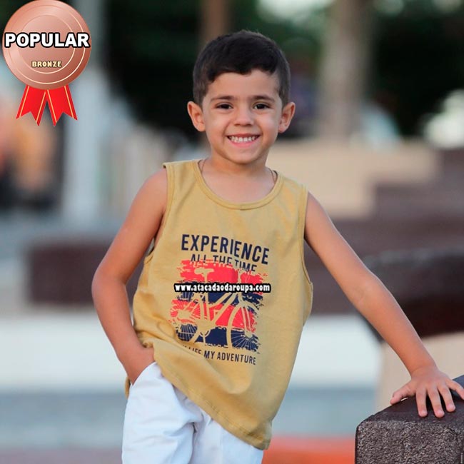 Regata Infantil Algodão Fio 30 1 a 8 Anos