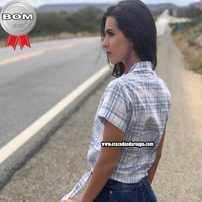 Blusa Xadrez Feminina 3/4