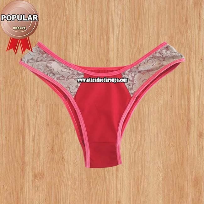 Calçinha Juvenil Cotton com Renda