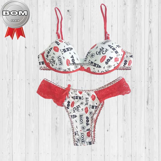 Lingerie detalhes de renda GG