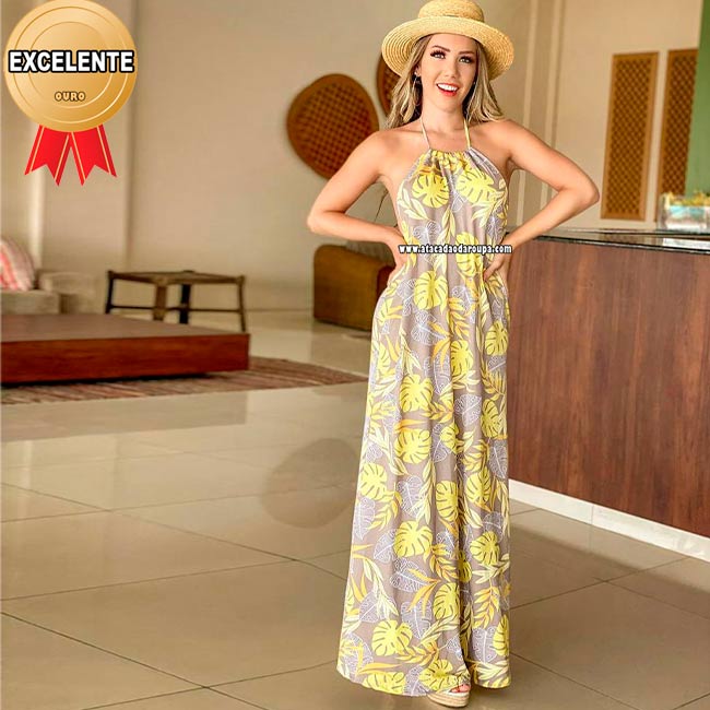 Vestido Longo Malha de Crepe M