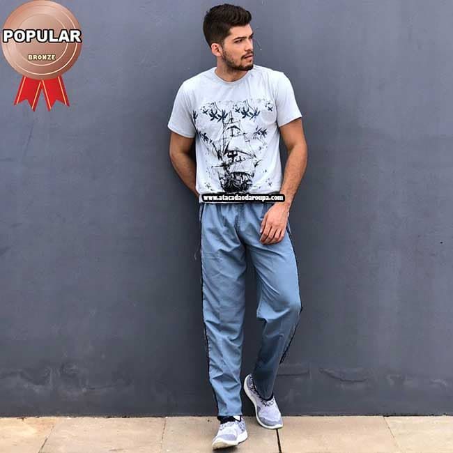 Calça Tactel Cos Elastico Masc