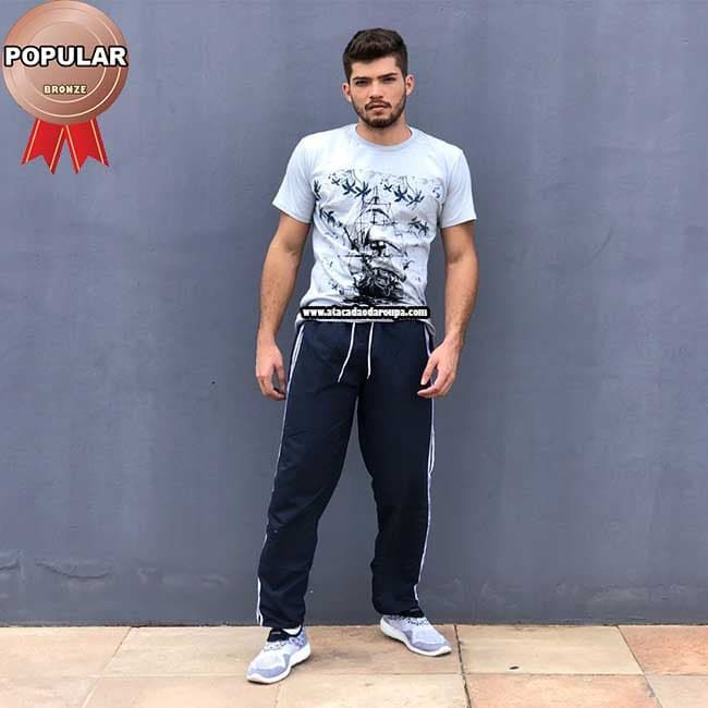 Calça Tactel Cos Elastico Masc