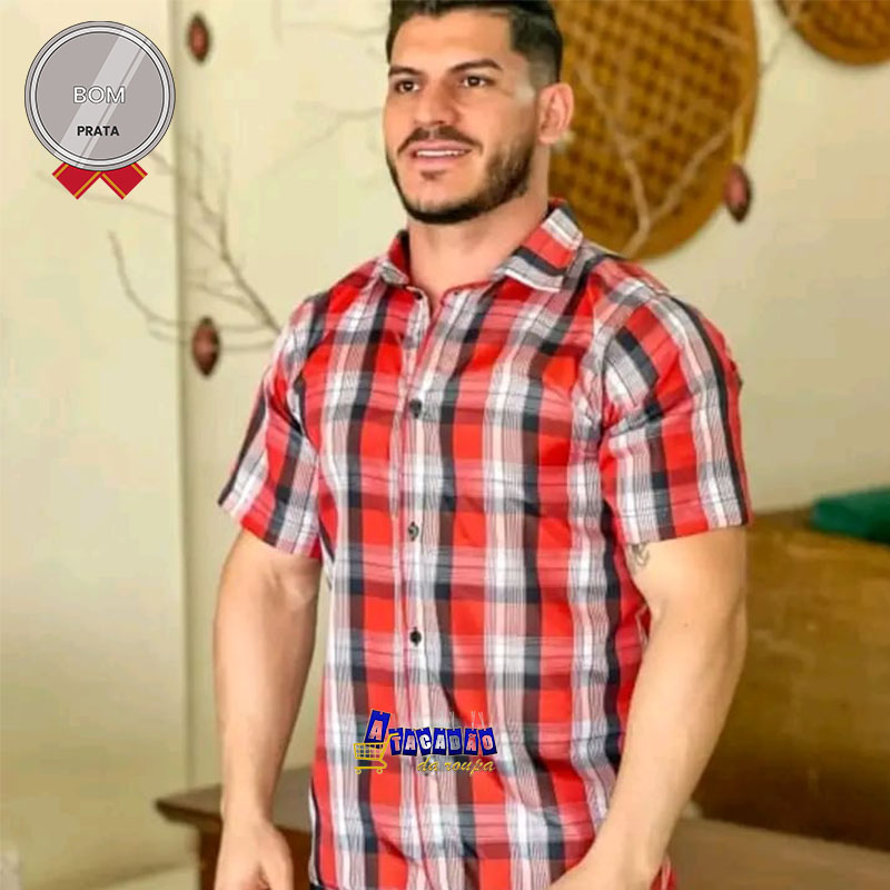 Camisa Social Xadrez Adulto
