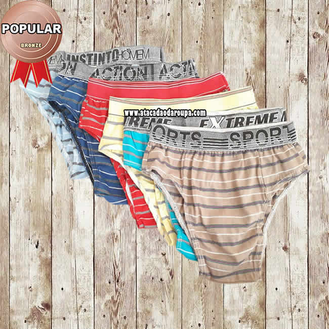 Cueca Algodão Listrada adulto