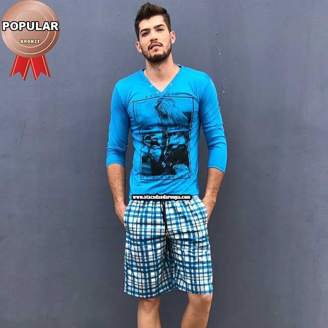 Bermuda Xadrez Cós Elastico Adulto