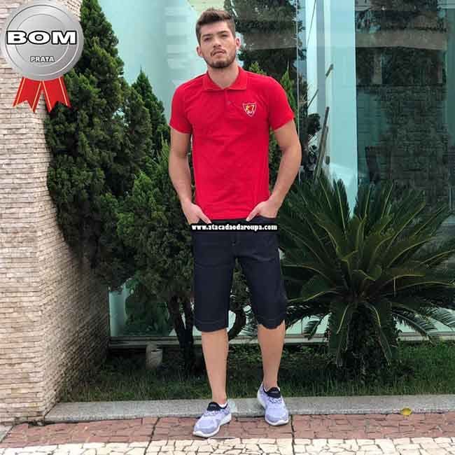 Bermuda Jeans Tradicional com Barra