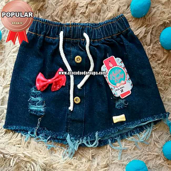 Saia Jeans Infantil 2 a 6 Anos
