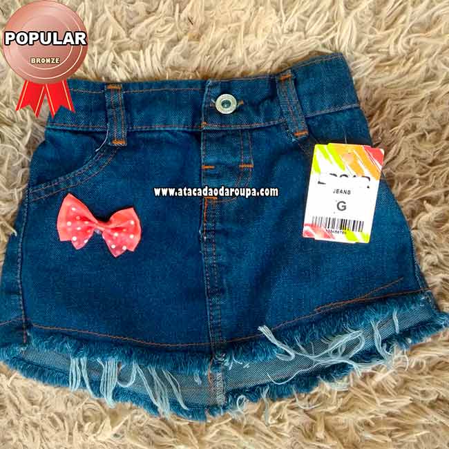 Saia Jeans Infantil 2 a 6 Anos